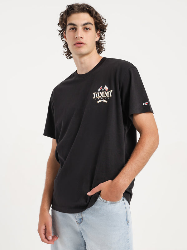 Modern Relaxed Back Logo T-Shirt in Black - Glue Store