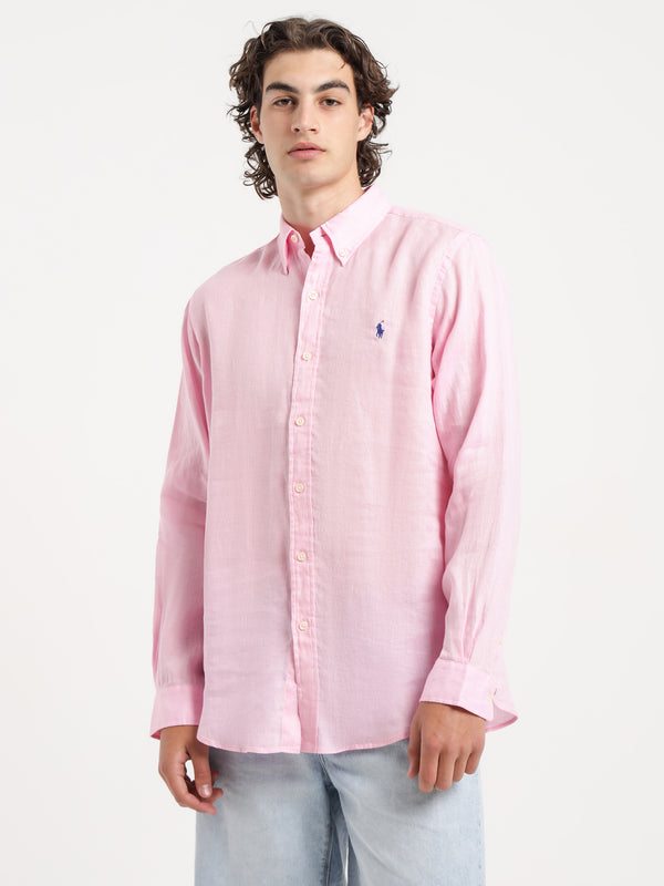 å Long Sleeve Sport Button Up Shirt in Pink Pink | Glue Store