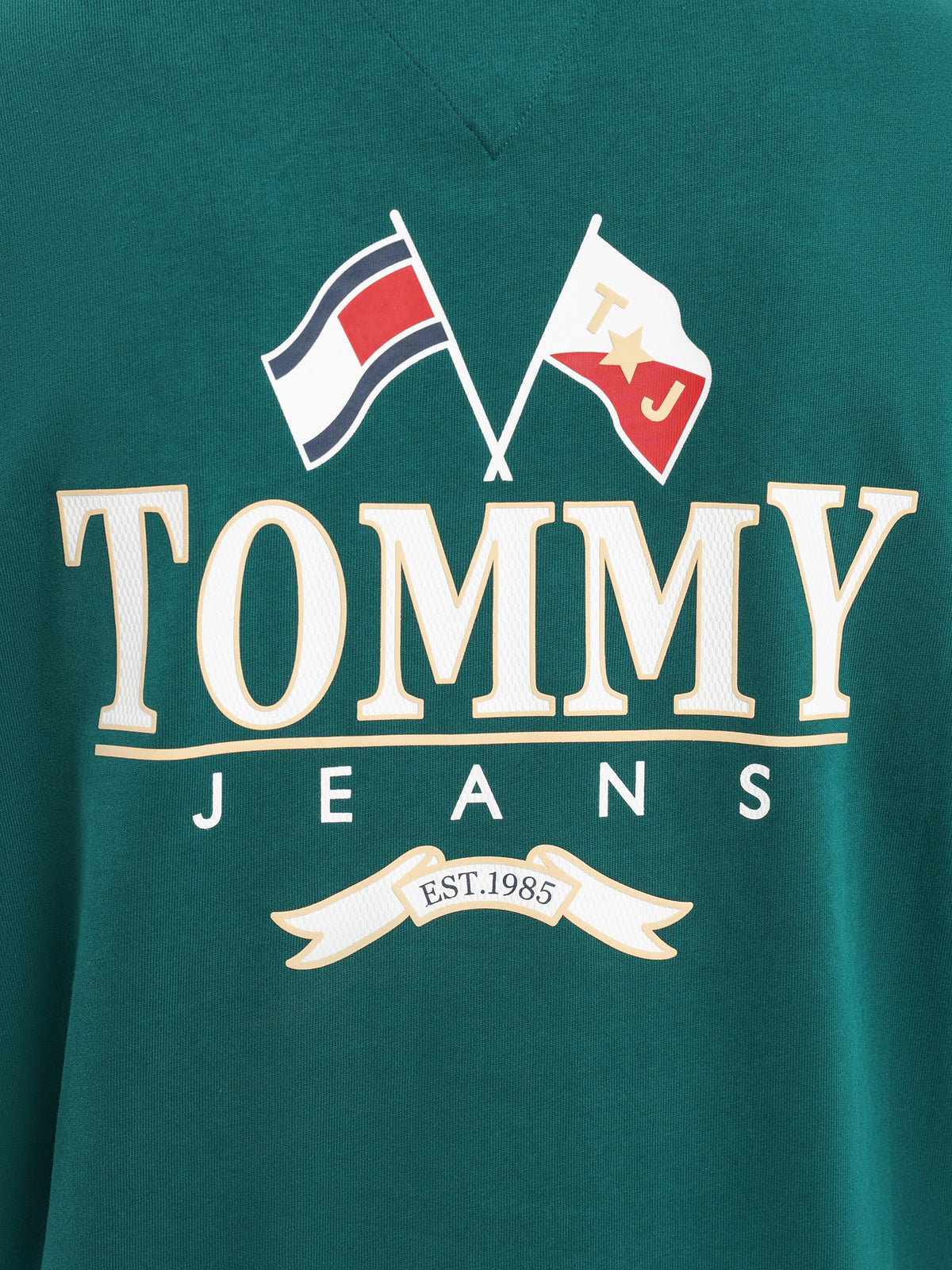 Tommy Hilfiger Modern Relaxed Back Logo T-Shirt in Dark Green | Dark Green