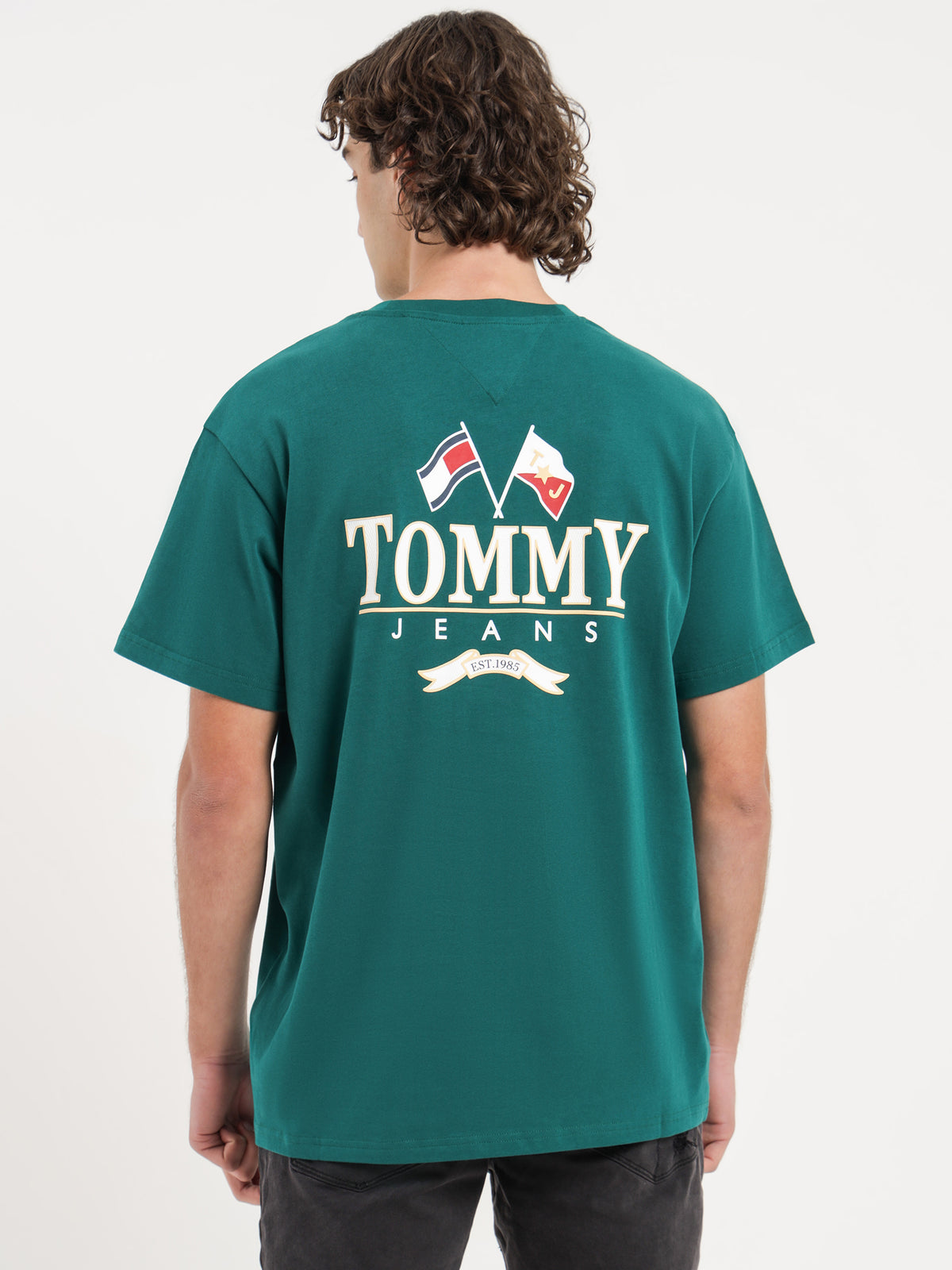Tommy Hilfiger Modern Relaxed Back Logo T-Shirt in Dark Green | Dark Green