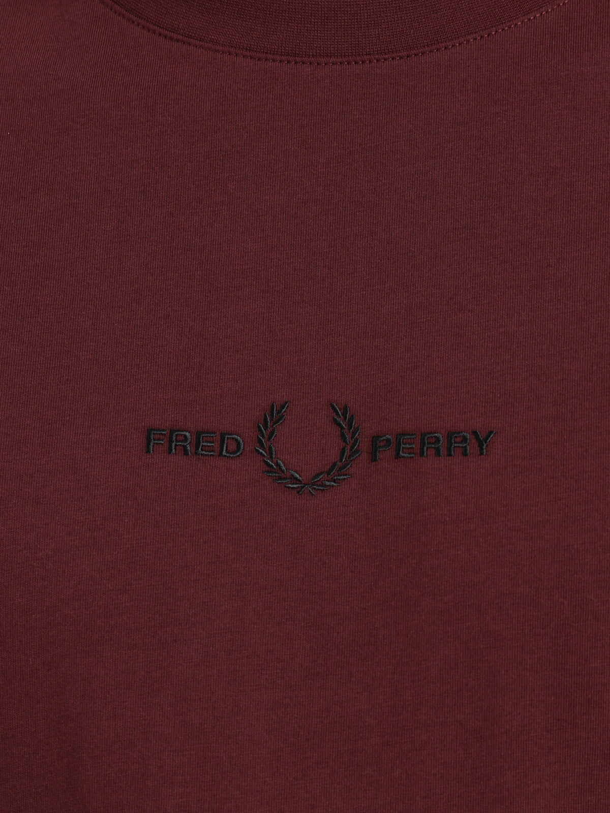 Fred Perry Embroidered T-Shirt in Dark Red | Dark Red