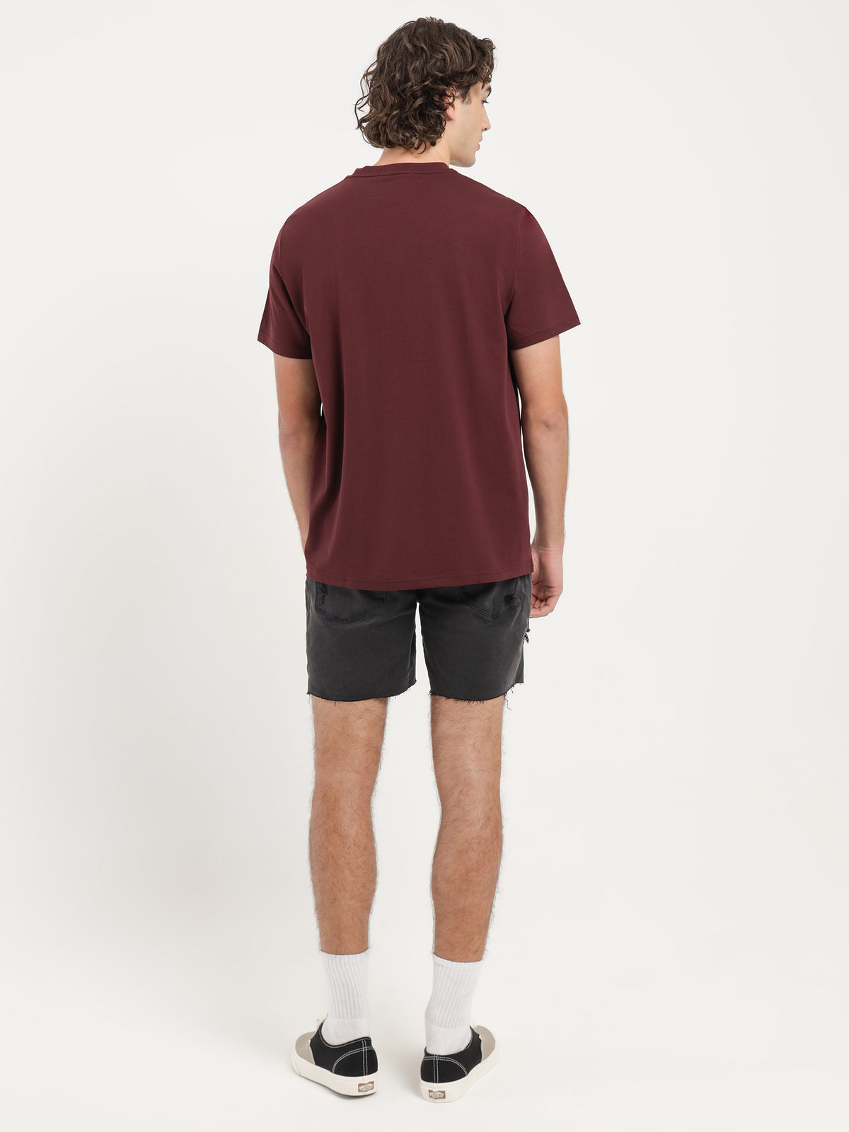 Fred Perry Embroidered T-Shirt in Dark Red | Dark Red