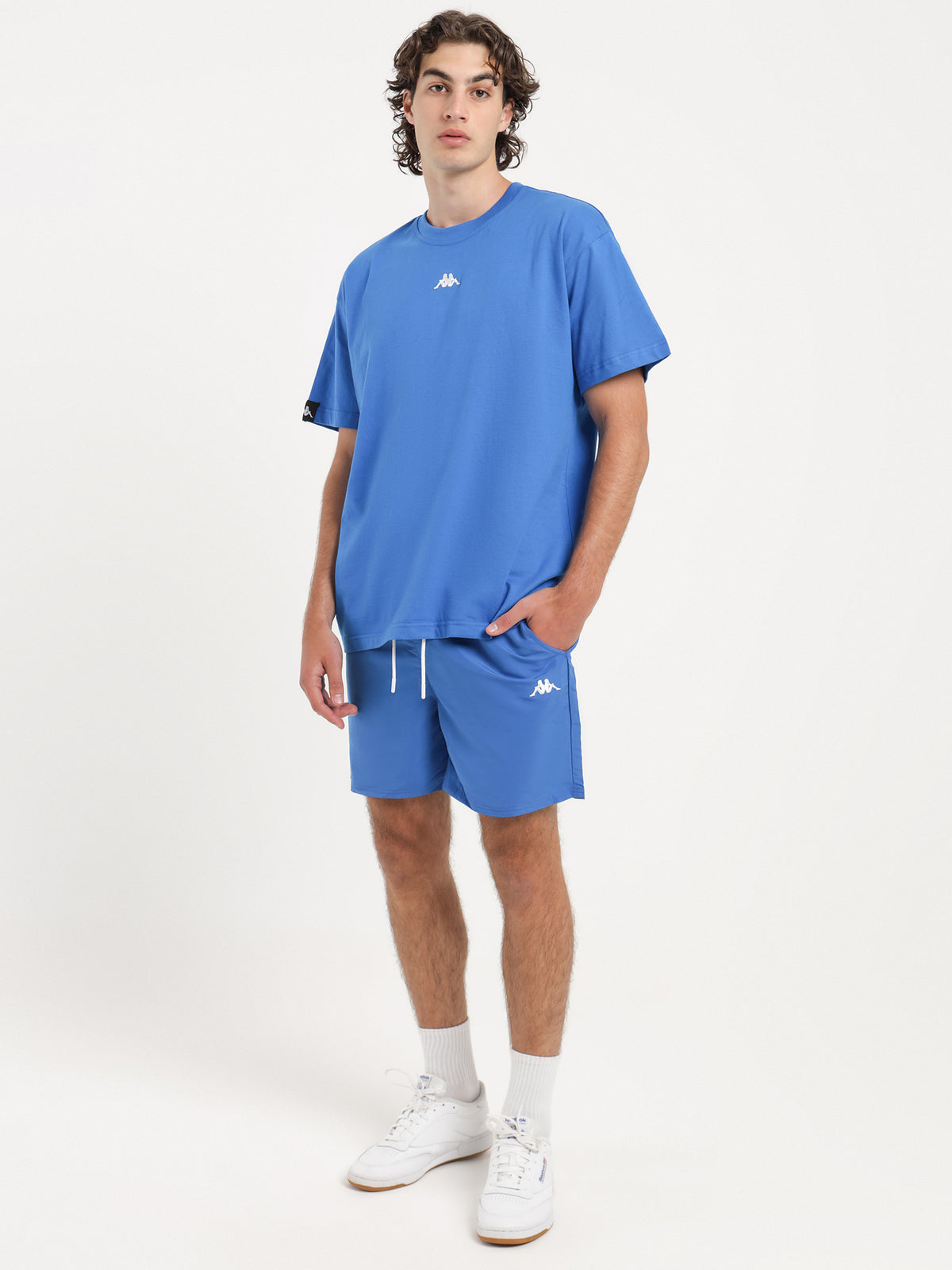 Kappa Authentic Hylon Shorts in Royal Blue | A00 Blue Royal - White Bright