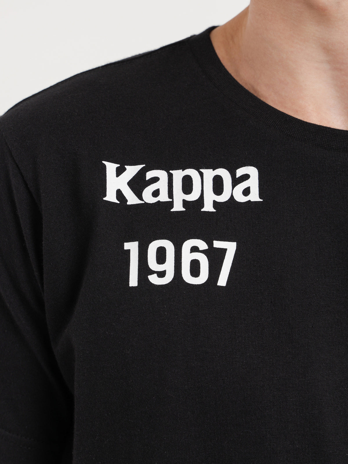 Kappa Authentic Dam T-Shirt in Black & White | A06 Black-White Bright-Grey Si