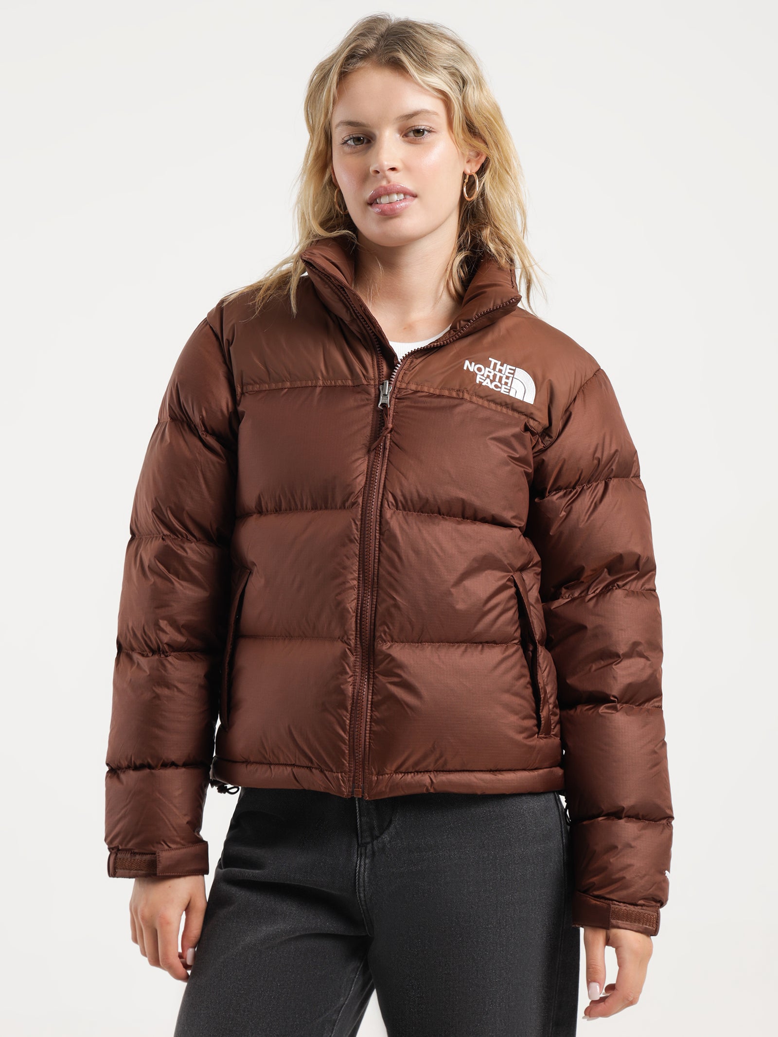 96 Retro Nuptse Puffer Jacket in Dark Oak Brown