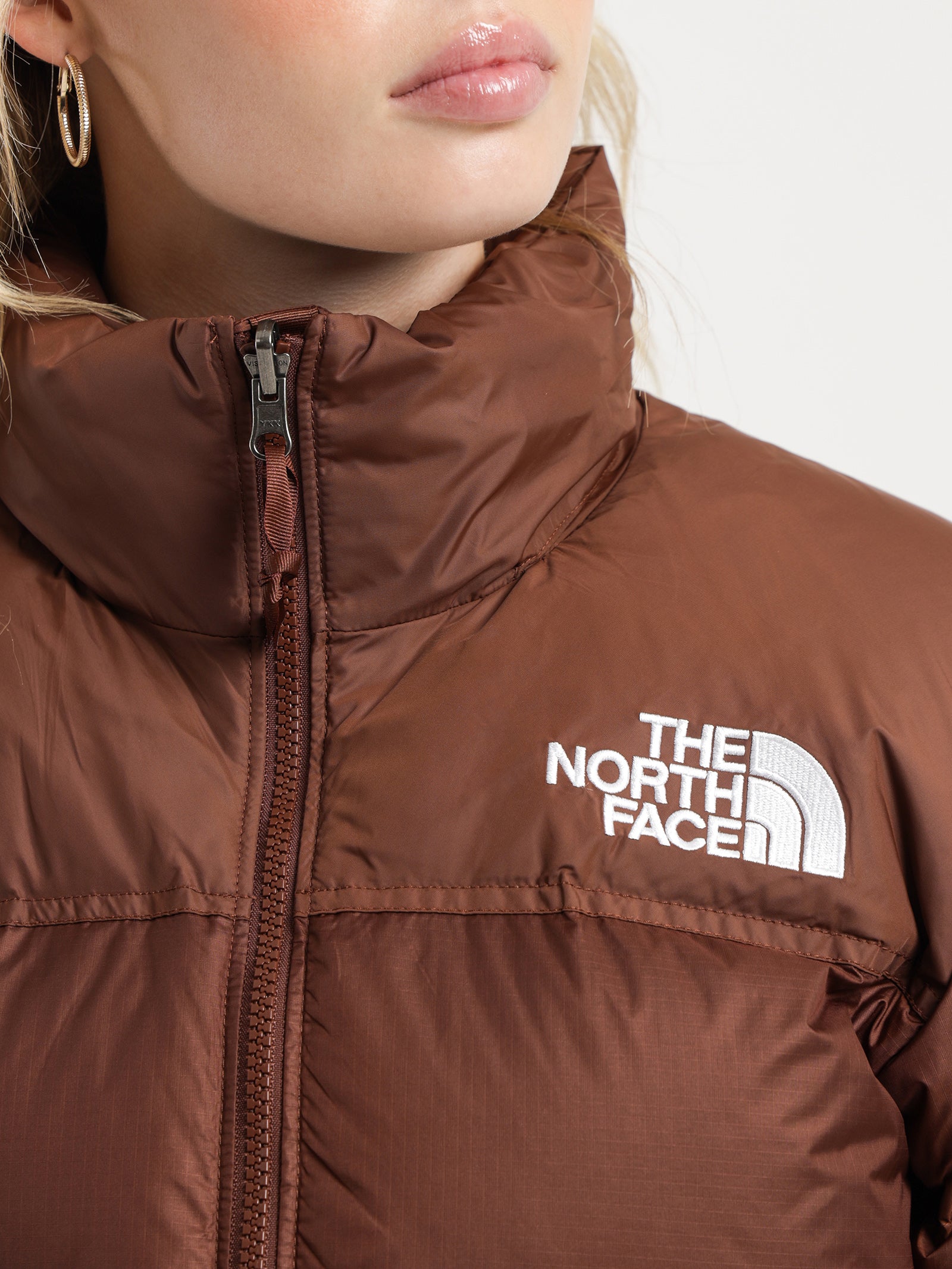 96 Retro Nuptse Puffer Jacket in Dark Oak Brown