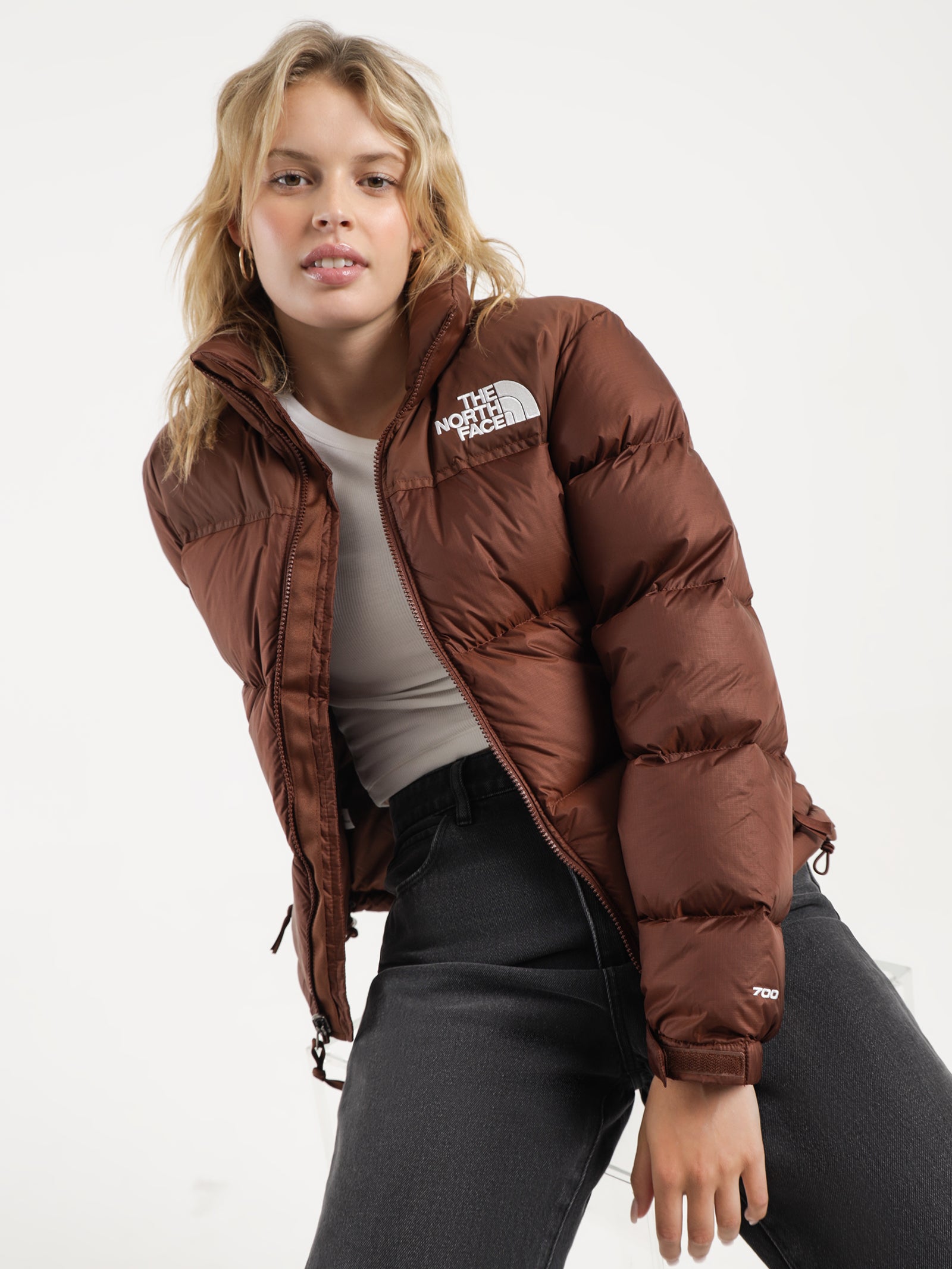 96 Retro Nuptse Puffer Jacket in Dark Oak Brown