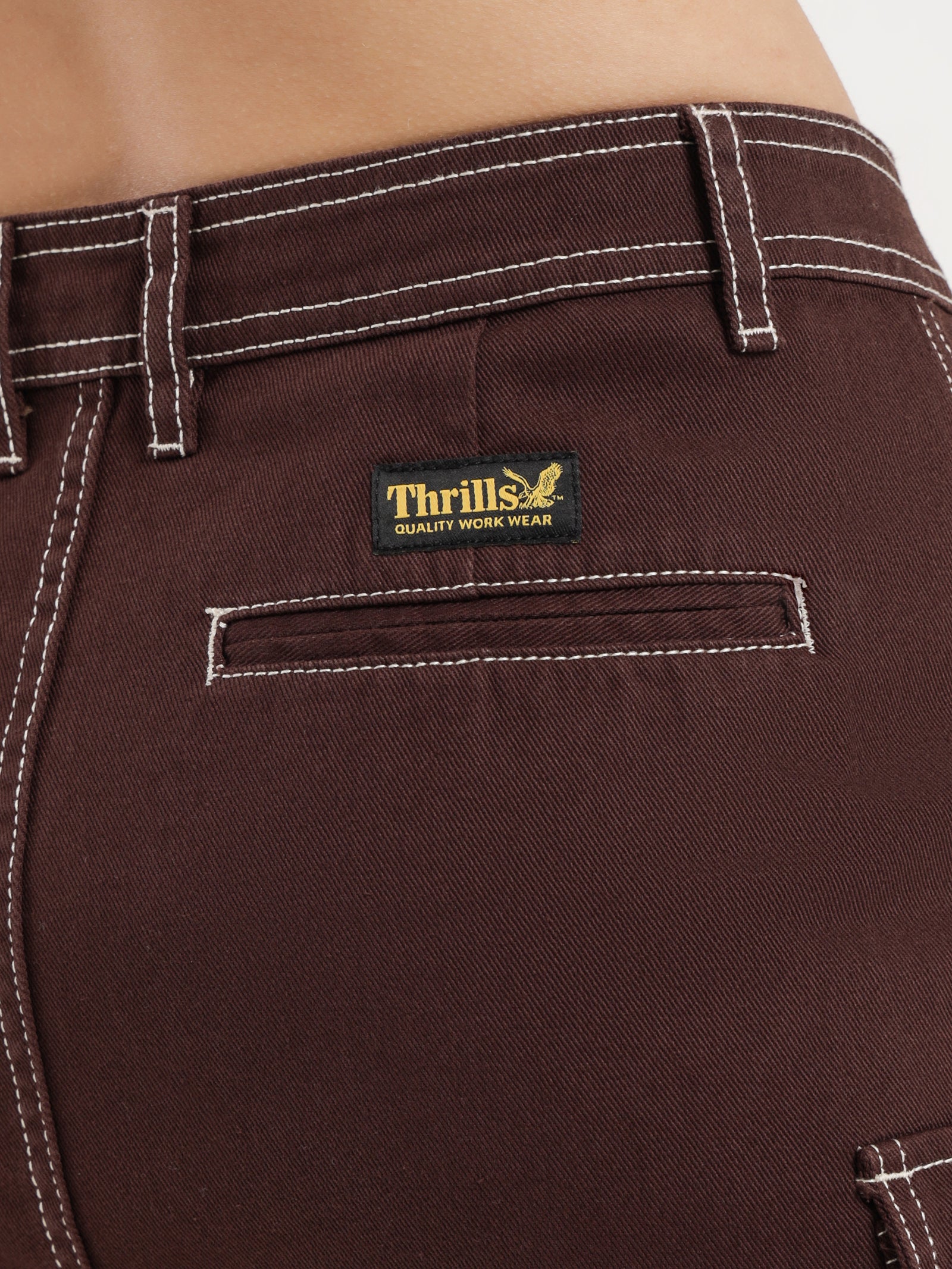 Rift Cargo Mini Skirt in Postal Brown