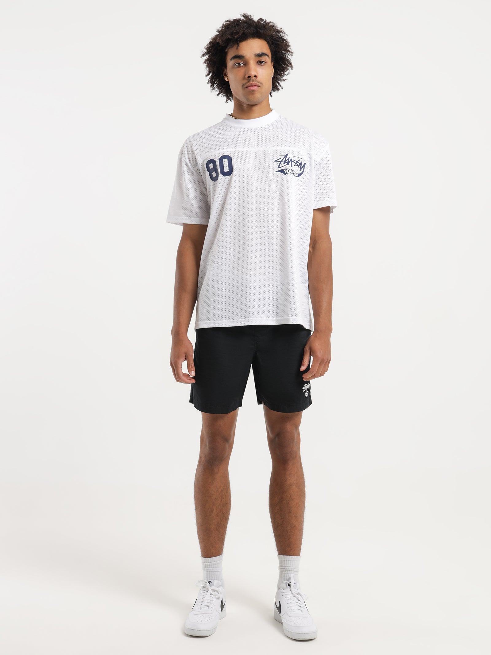 Stussy Slugger Mesh Jersey in White - Glue Store