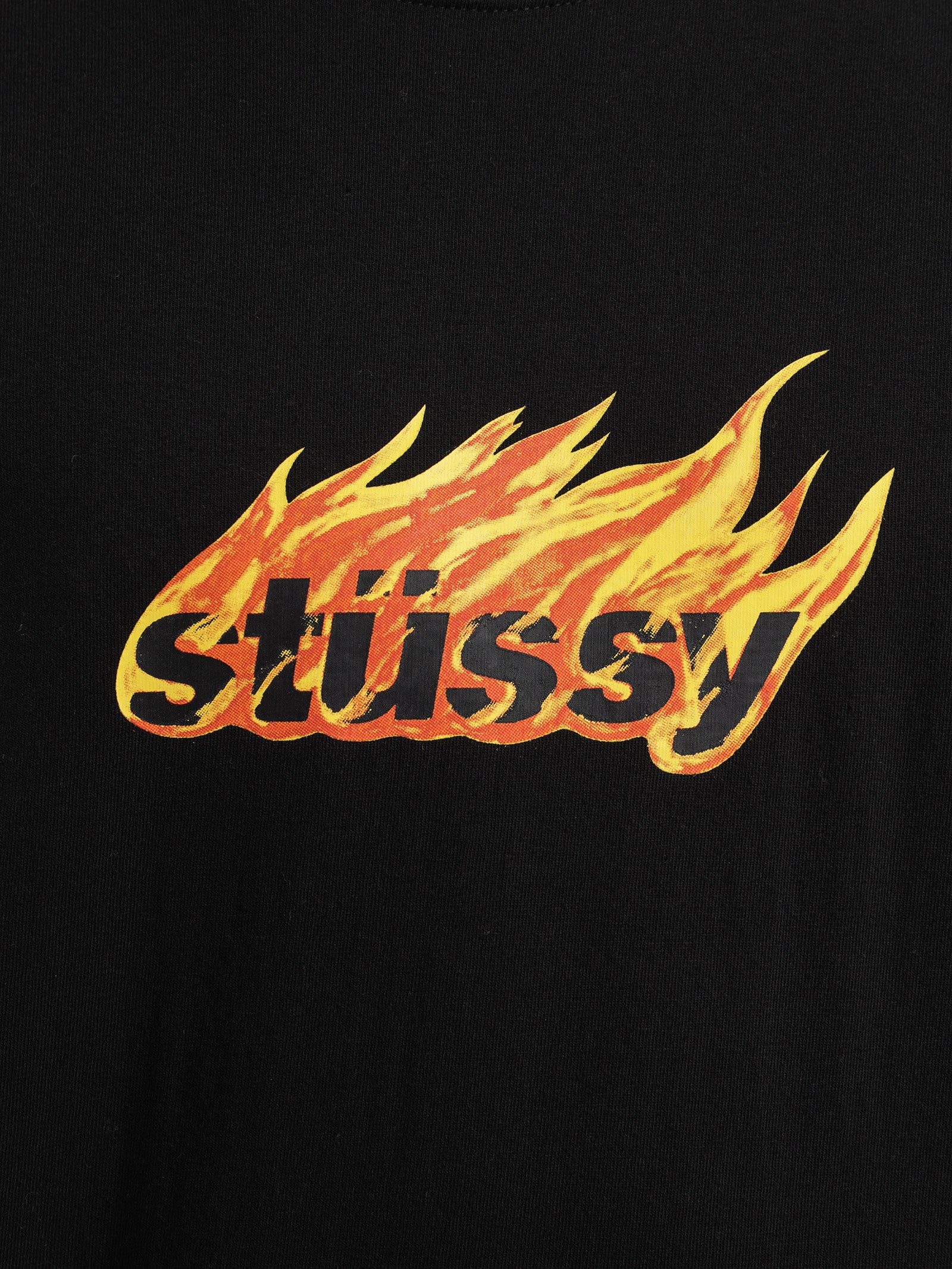 Stussy Flames SS Heavyweight Flames T-Shirt in Black | Glue Store