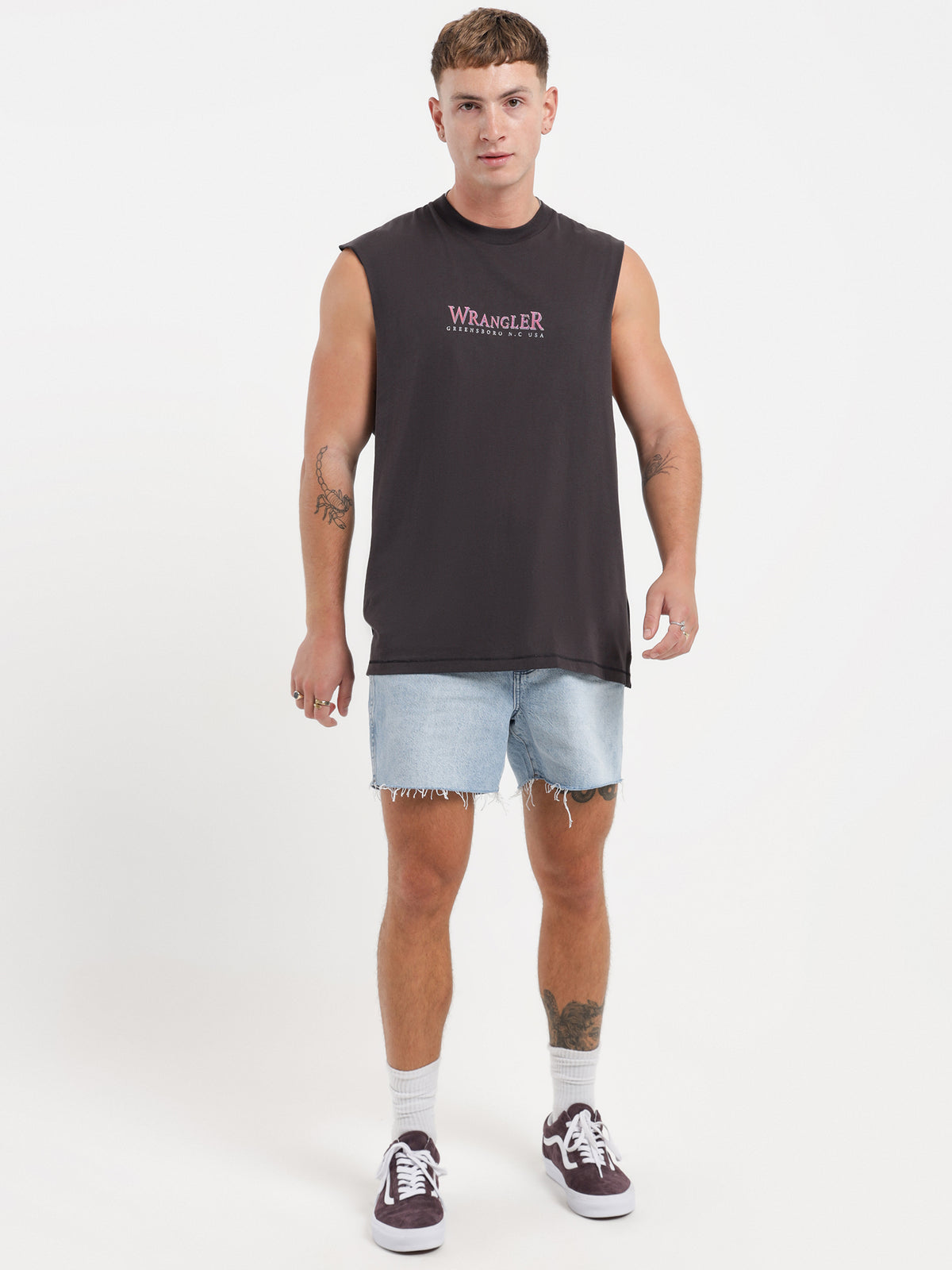 Wrangler Sunrise Baggy Muscle Top in Black | Black