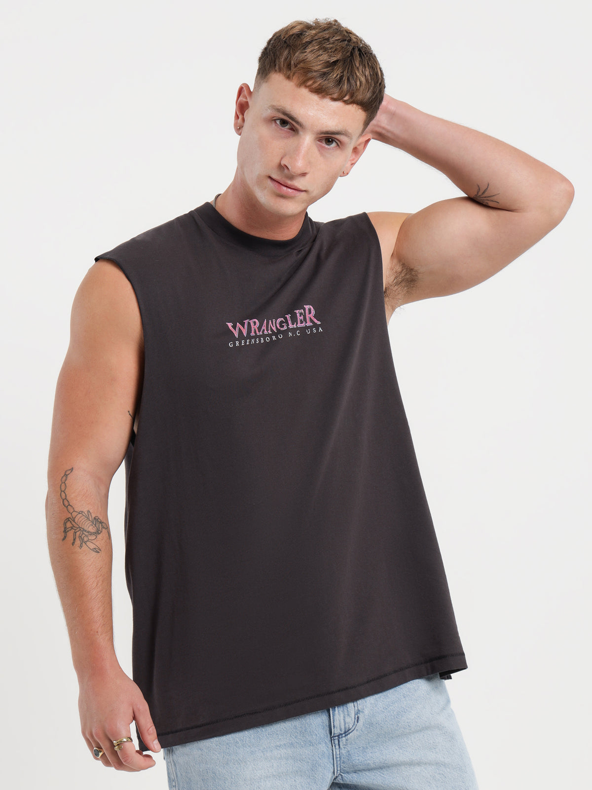 Wrangler Sunrise Baggy Muscle Top in Black | Black