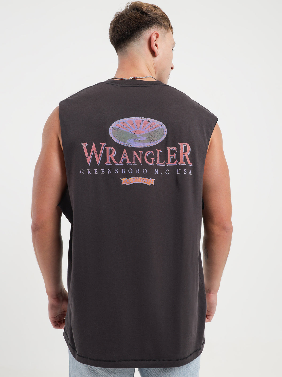 Wrangler Sunrise Baggy Muscle Top in Black | Black