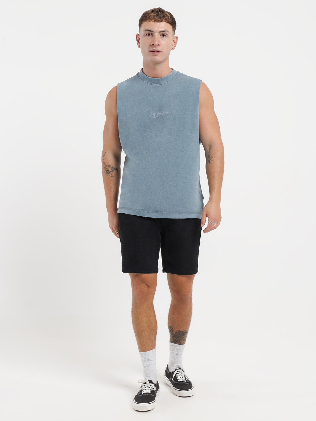 Article One Tonal Logo Muscle in Blue | Naval Blue