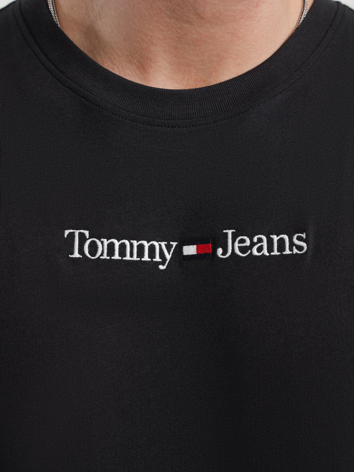 Tommy Hilfiger Logo Embroidery Classic Fit T-Shirt in Black | Black