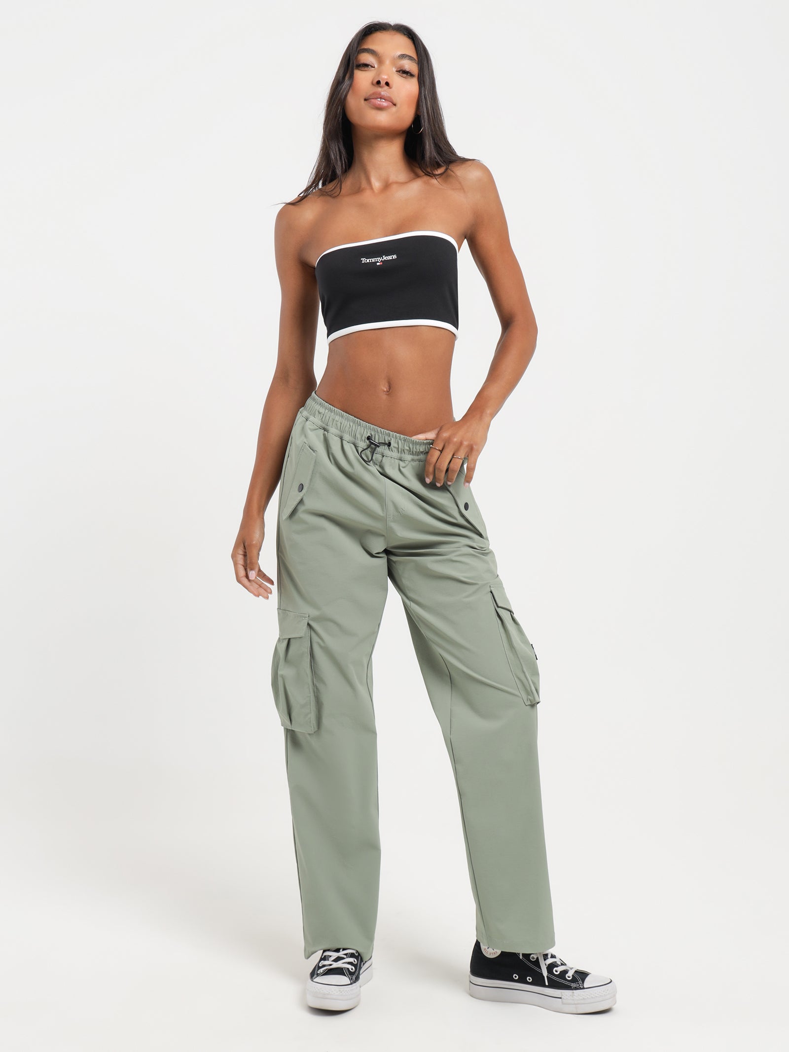 Tommy hilfiger Betsy Cargo Trackpants in Dusty Sage Sage | Glue Store