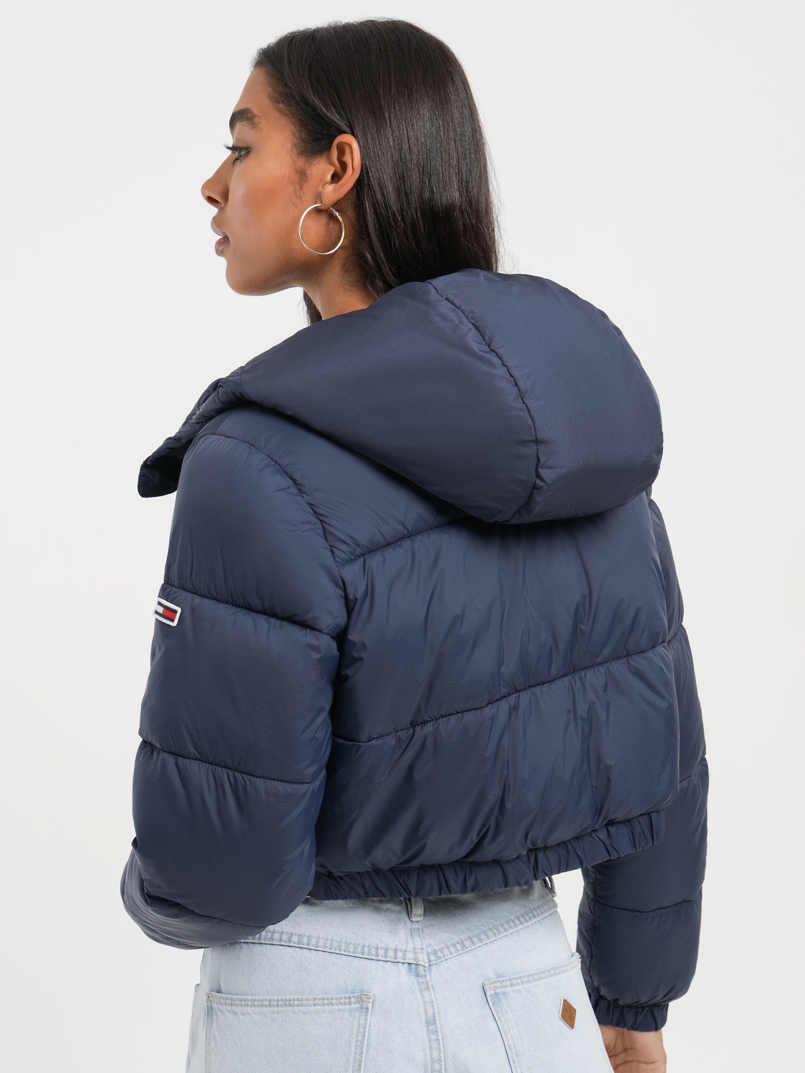 Signature Cropped Puffer in Twilight Navy