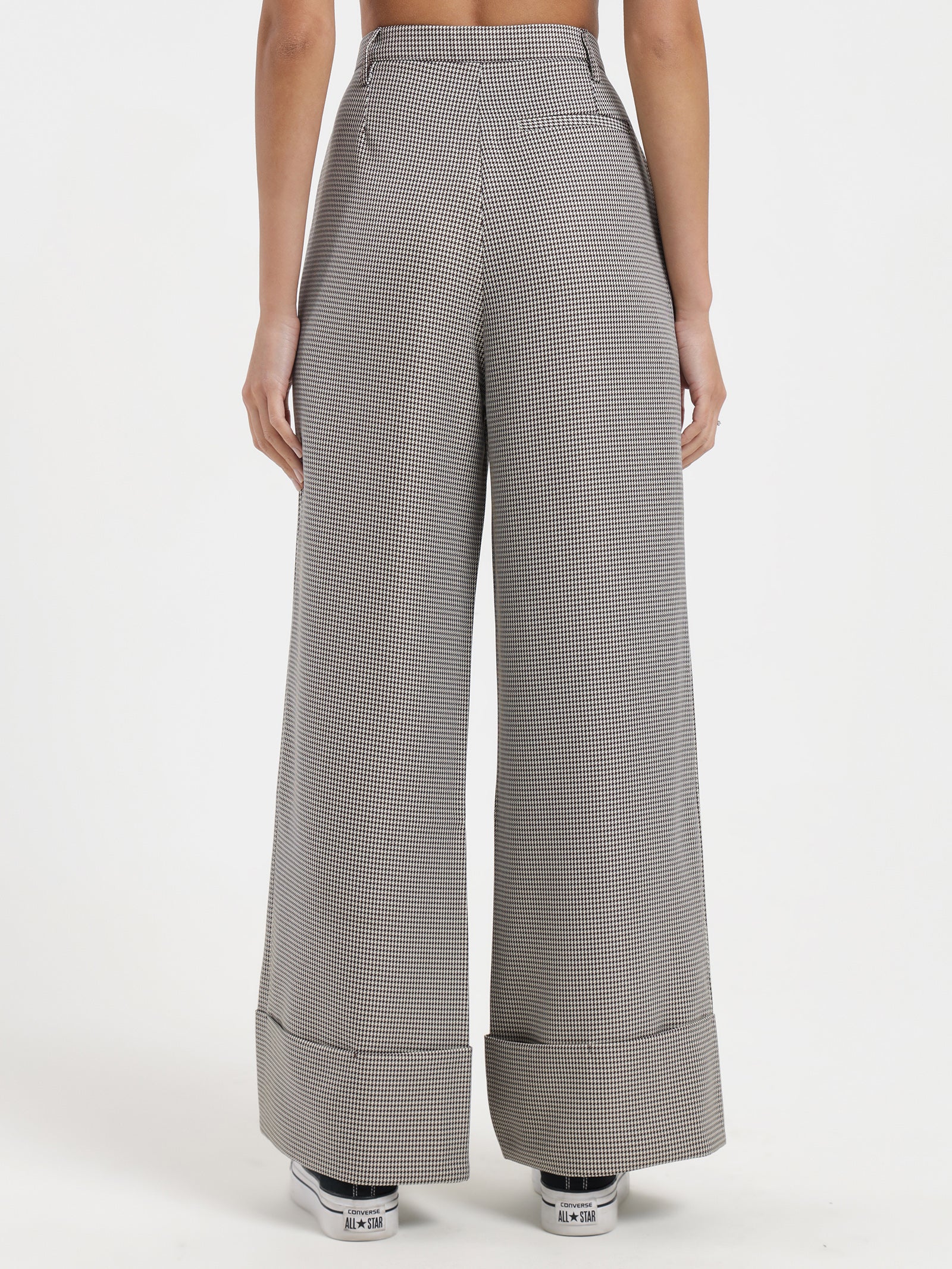 Cora Wide Leg Pants in Houndstooth