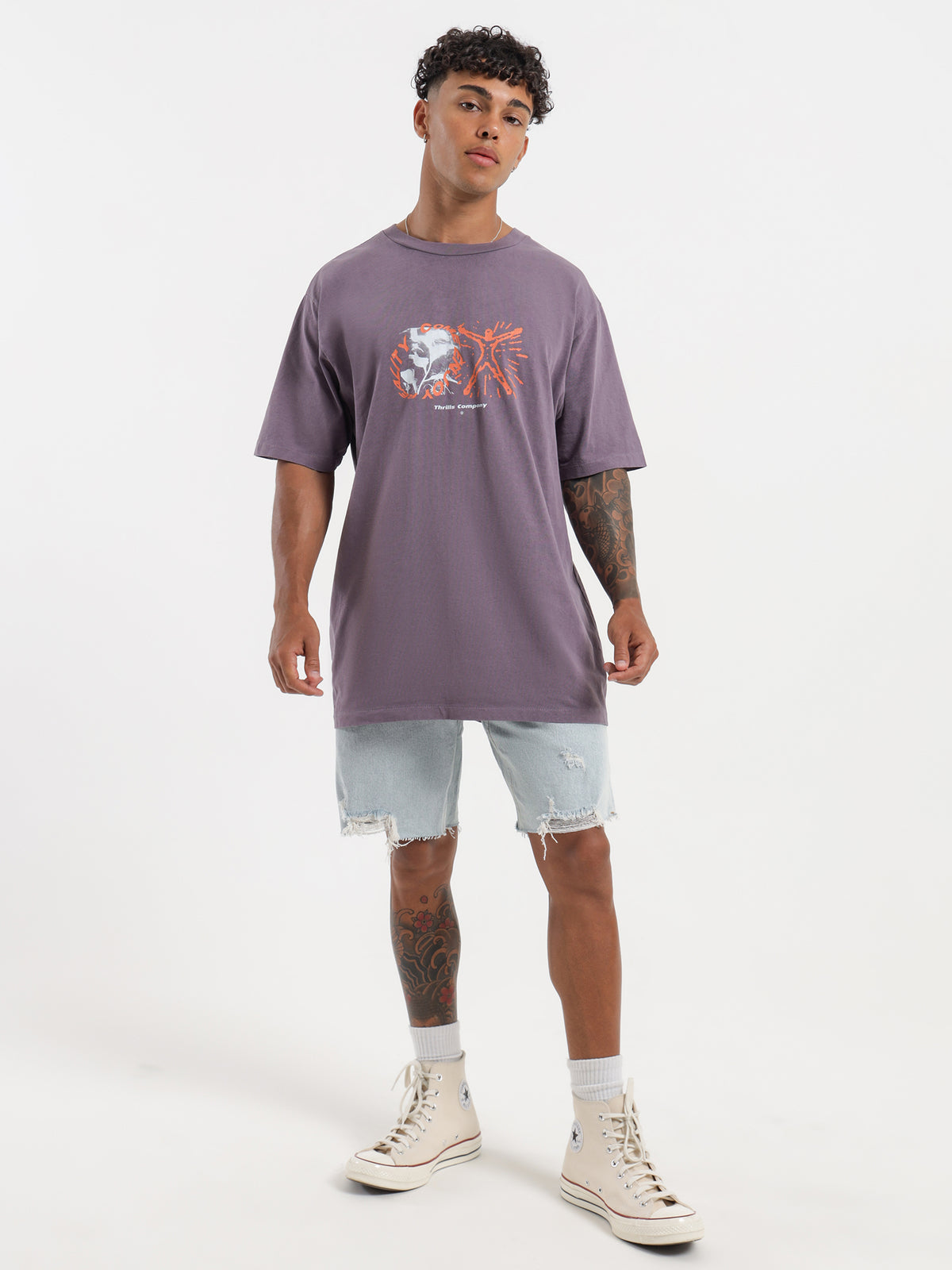 Thrills Energy Merch Fit T-Shirt in Purple | Purple