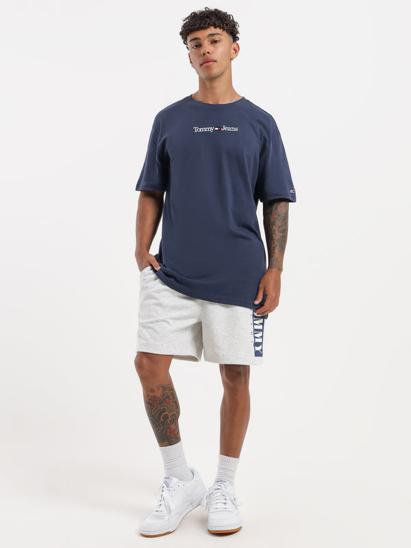 Tommy hilfiger Classic Linear Logo T-Shirt in Navy Navy | Glue Store