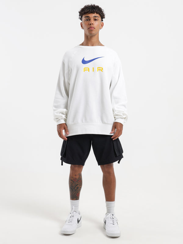 Nike Nike Air Sportswear Sweatshirt in White White/yellow | Glue Store