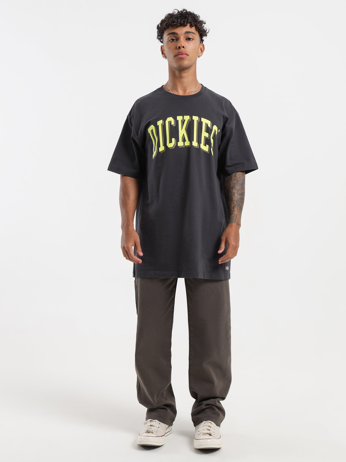 Dickies Long View T-Shirt in Charcoal | Charcoal