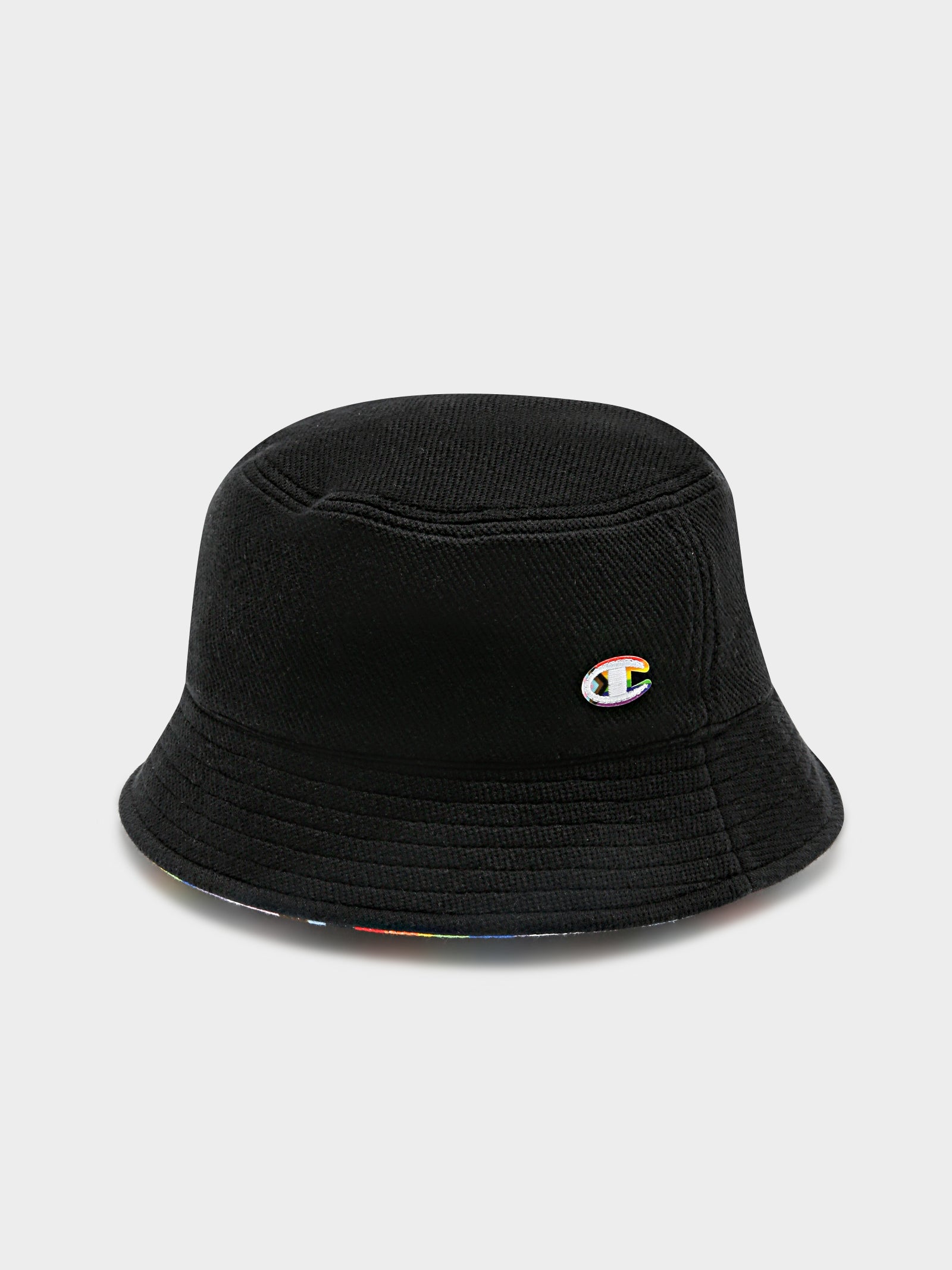 Reversible Pride Bucket Hat in Black & Rainbow