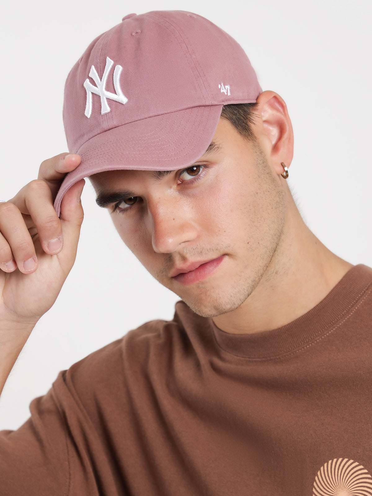 47 Brand New York Yankees 47 Clean Up Cap in Mauve | Mauve