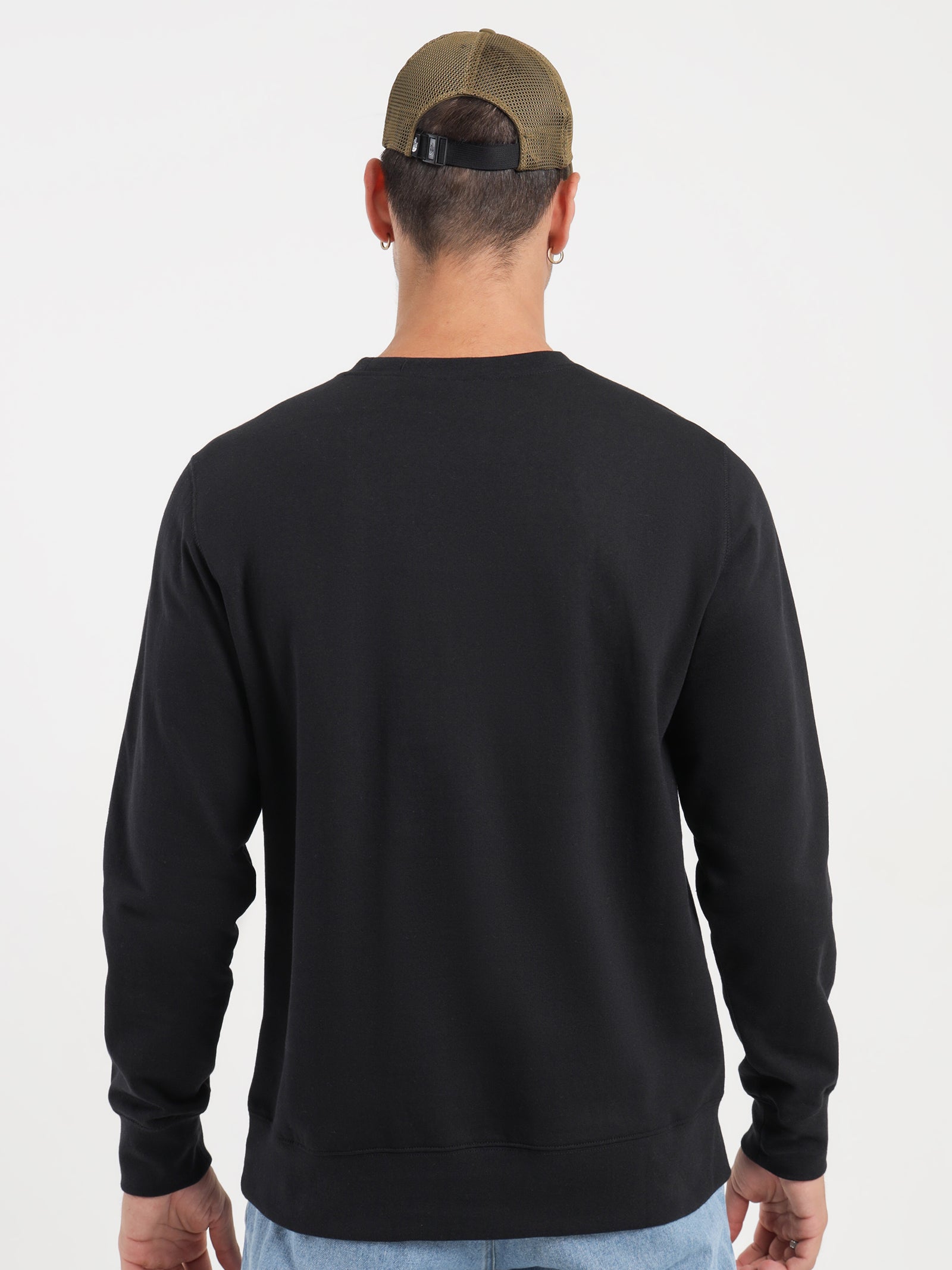 The north face Heritage Patch Crew in Black Black | Glue Store