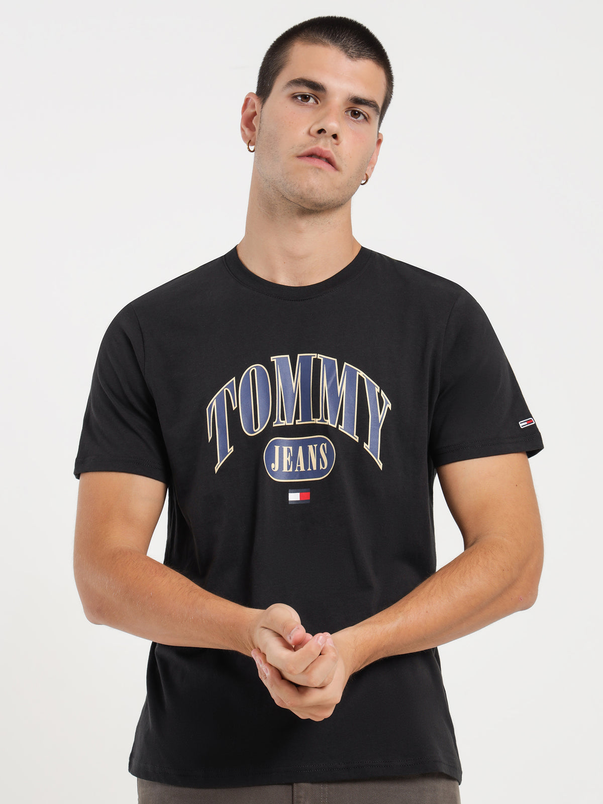 Tommy Hilfiger Entry Flag T-Shirt in Black | Black