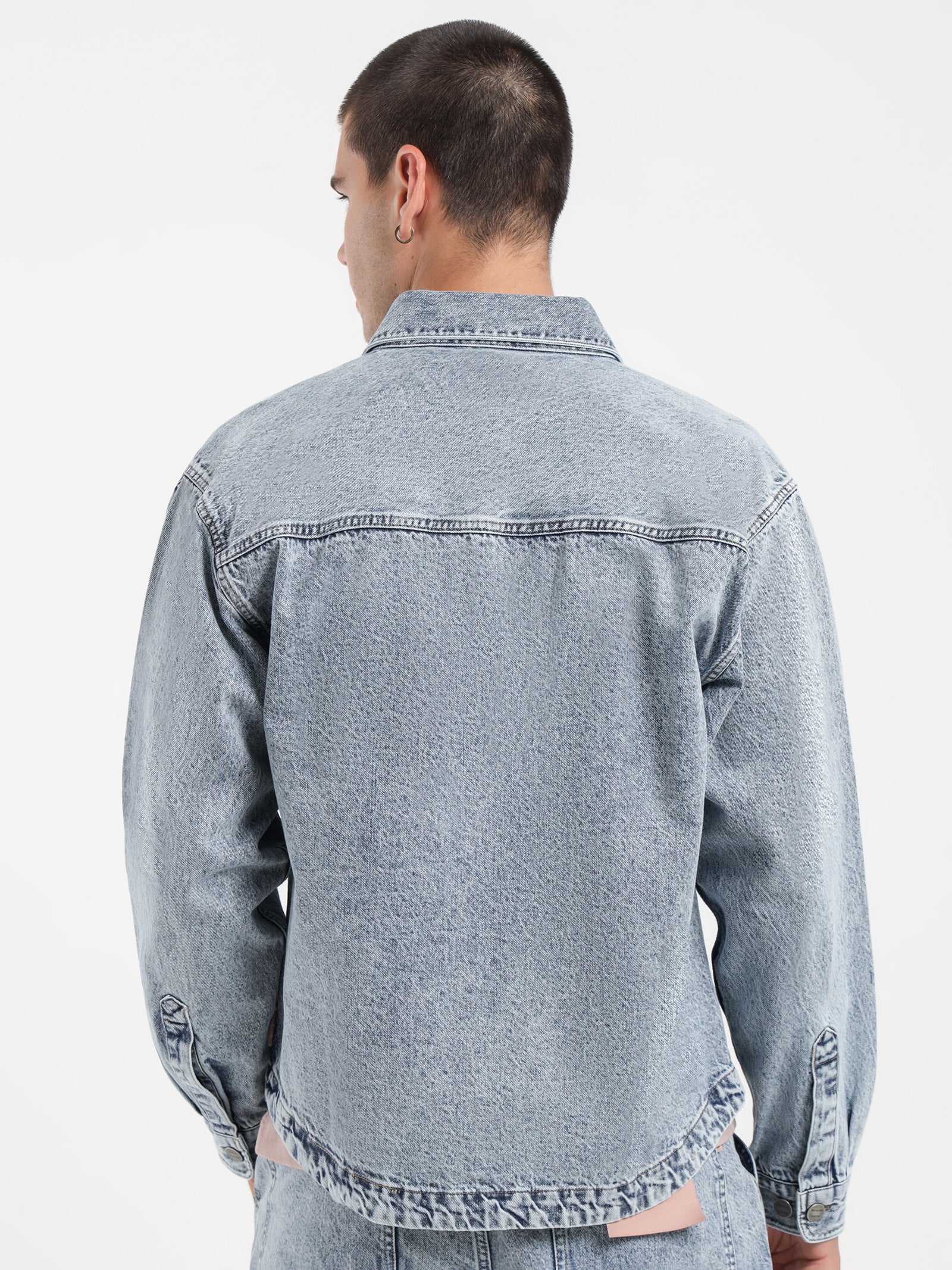 Weekend Cartel Chaos Denim Overshirt In Vintage Blue | Glue Store