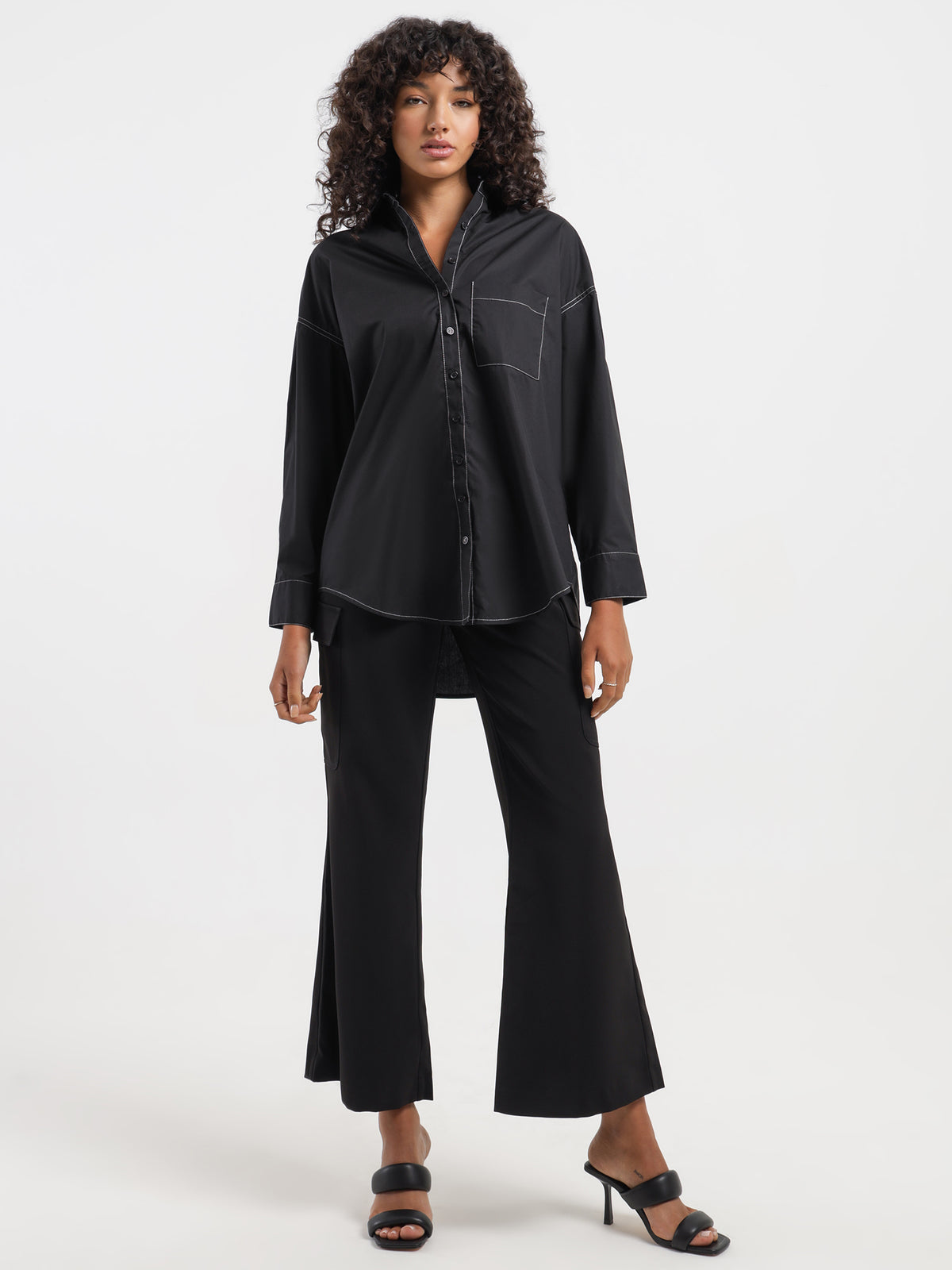 Misha Urban Isaac Oversized Shirt in Black | Black