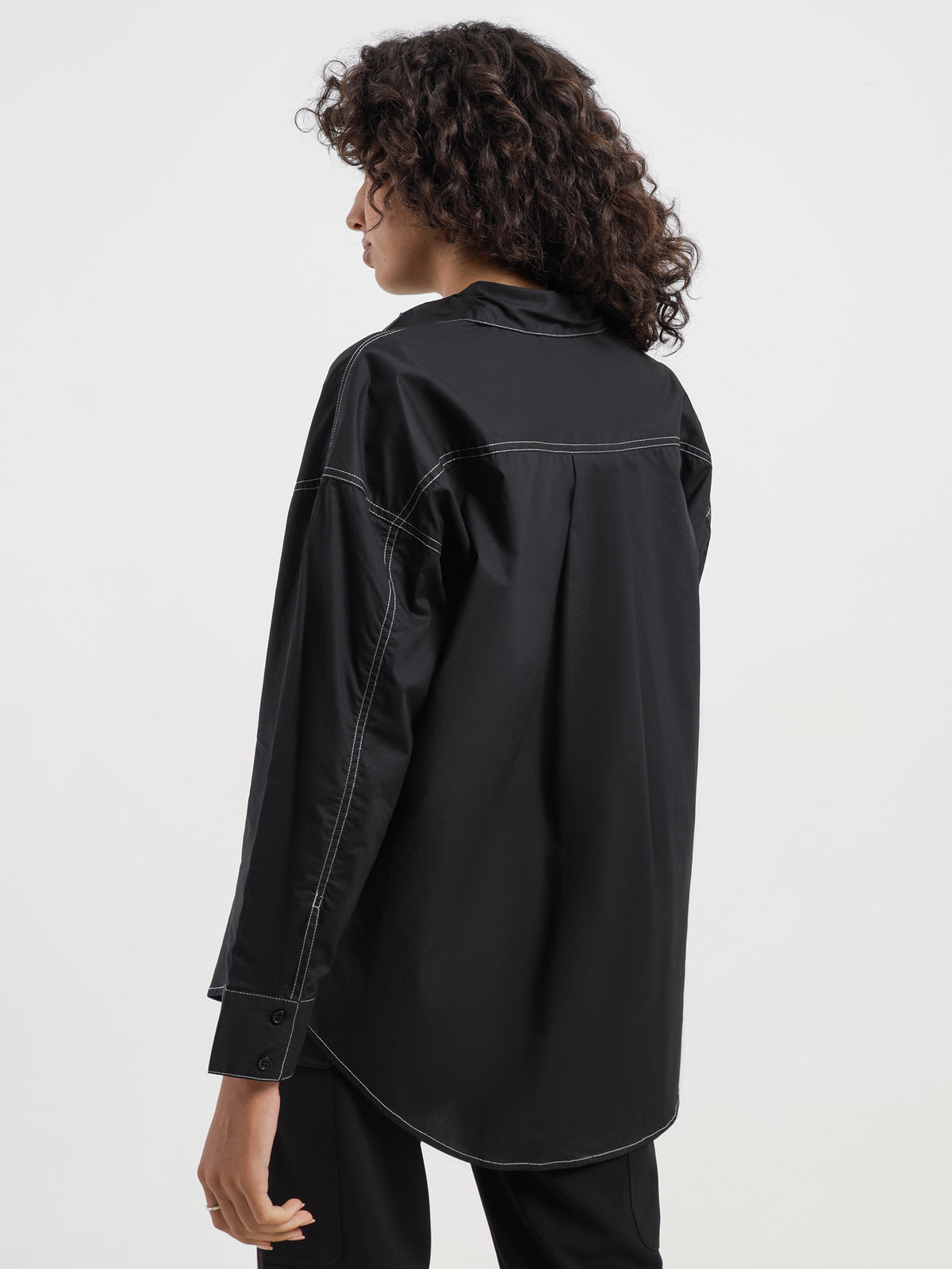 Misha Urban Isaac Oversized Shirt in Black | Black