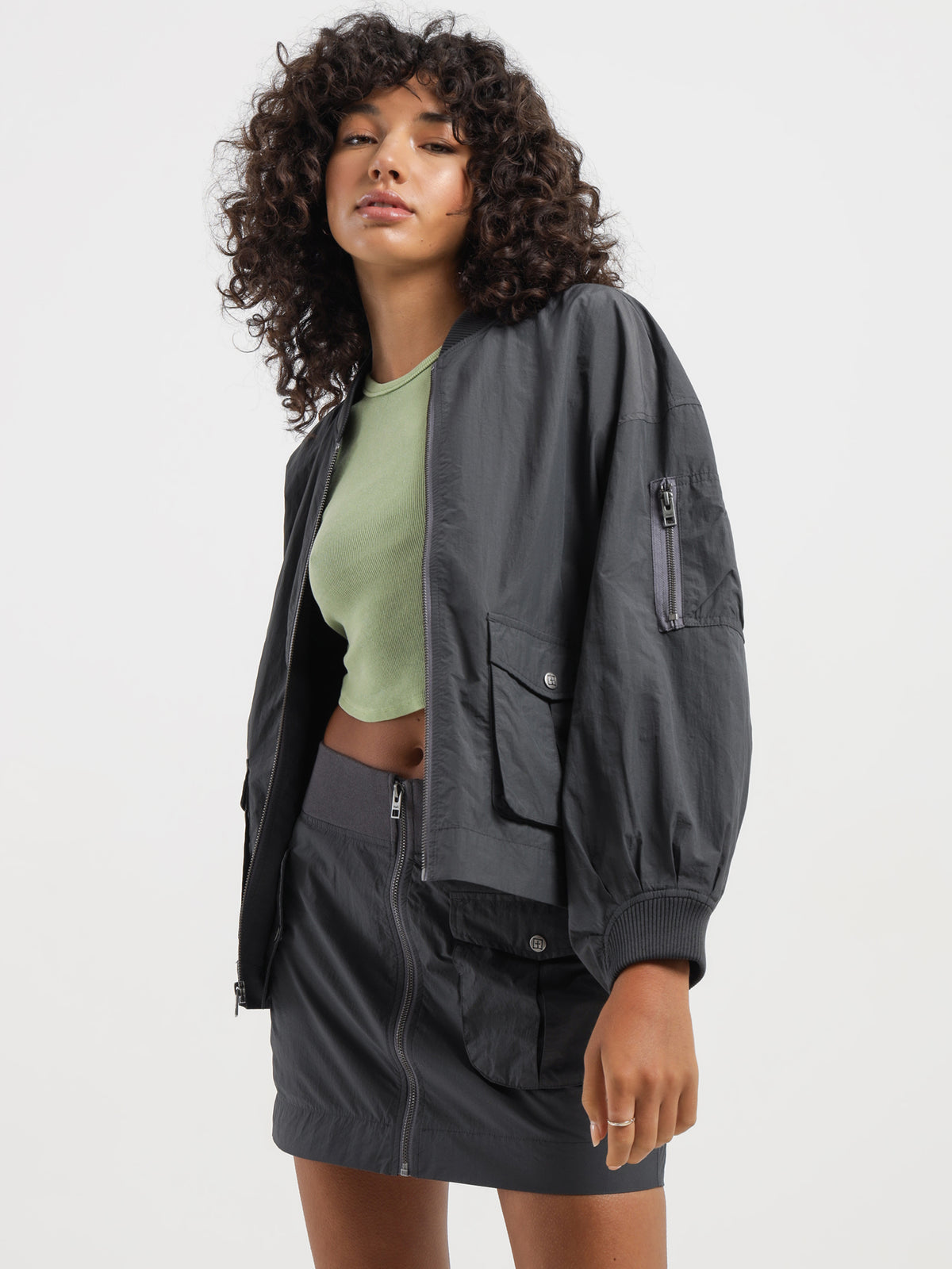 Ksubi Elemental Bomber Jacket in Charcoal | Charcoal