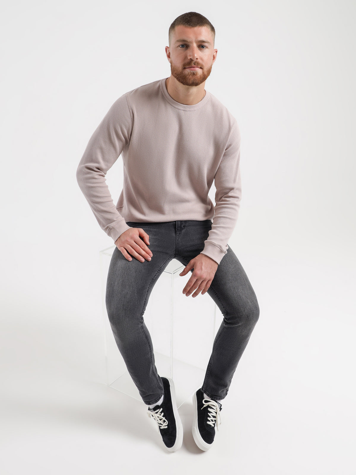 Article One Maison Waffle Sweater in Hazel | Hazel