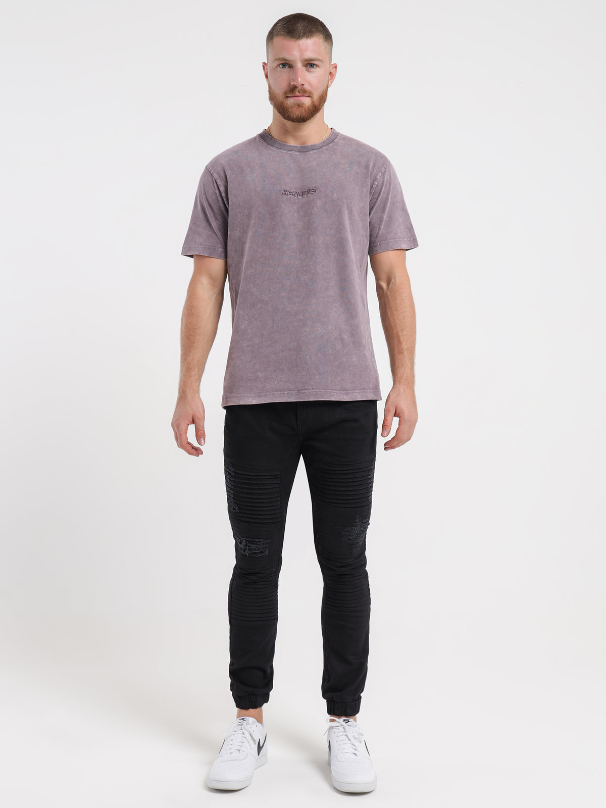 Henleys Raptor Acid T-Shirt in Mauve Acid | Mauve Acid