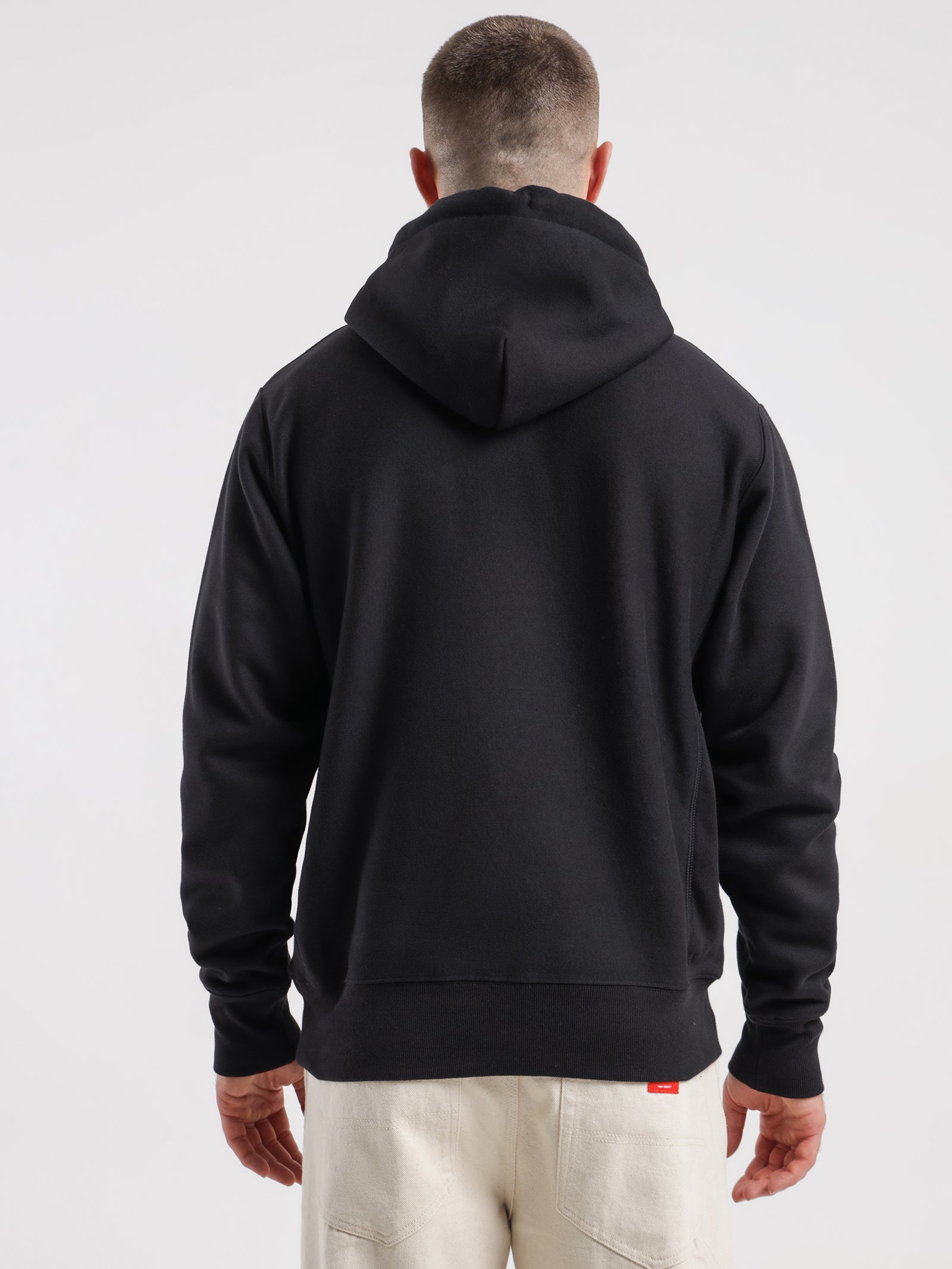 Reverse Weave Phys Ed Hoodie in Black