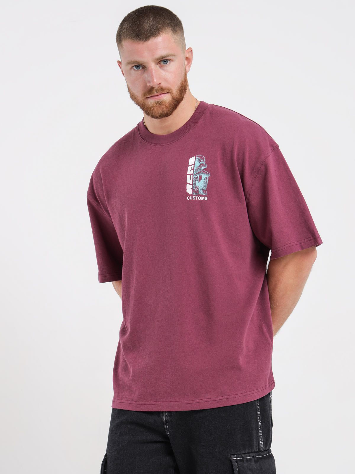 Deus Block Off T-Shirt in Purple | Purple