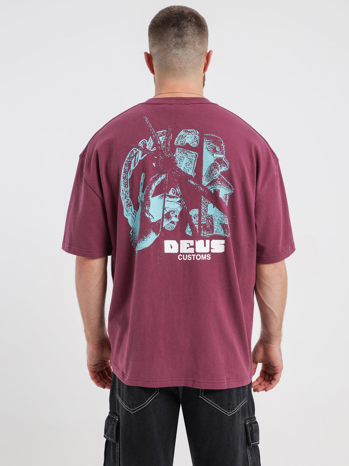 Deus Block Off T-Shirt in Purple | Purple