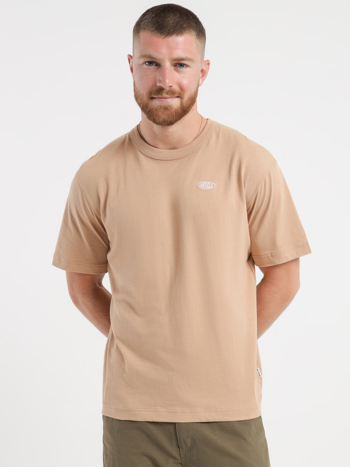 Article One Flashback Logo T-Shirt in Almond | Almond