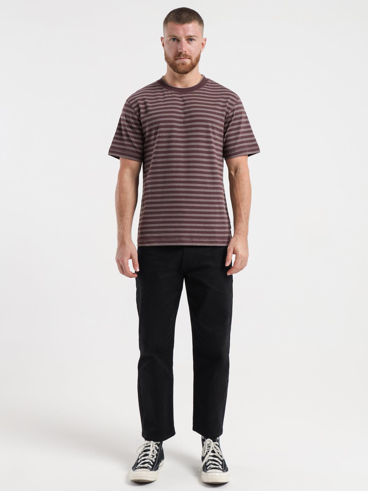 Article One Kai Stripe T-Shirt in Espresso | Espresso