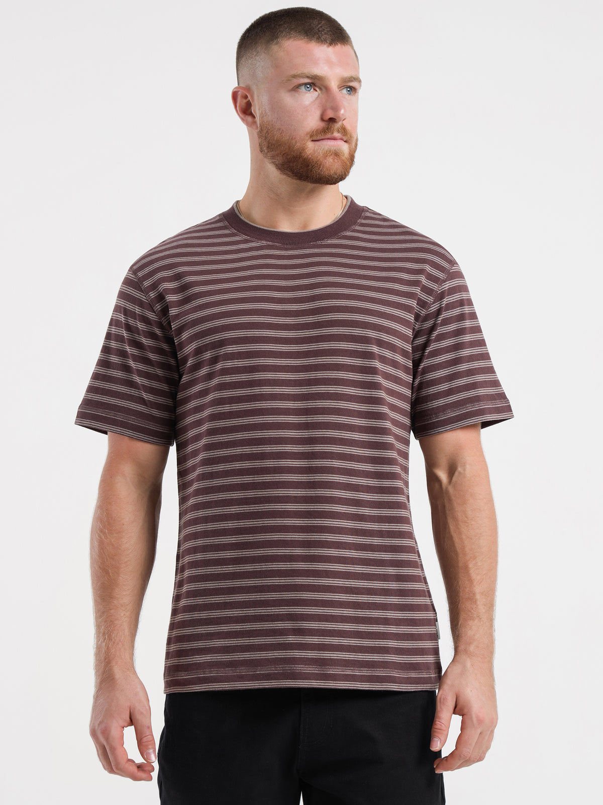 Article One Kai Stripe T-Shirt in Espresso | Espresso