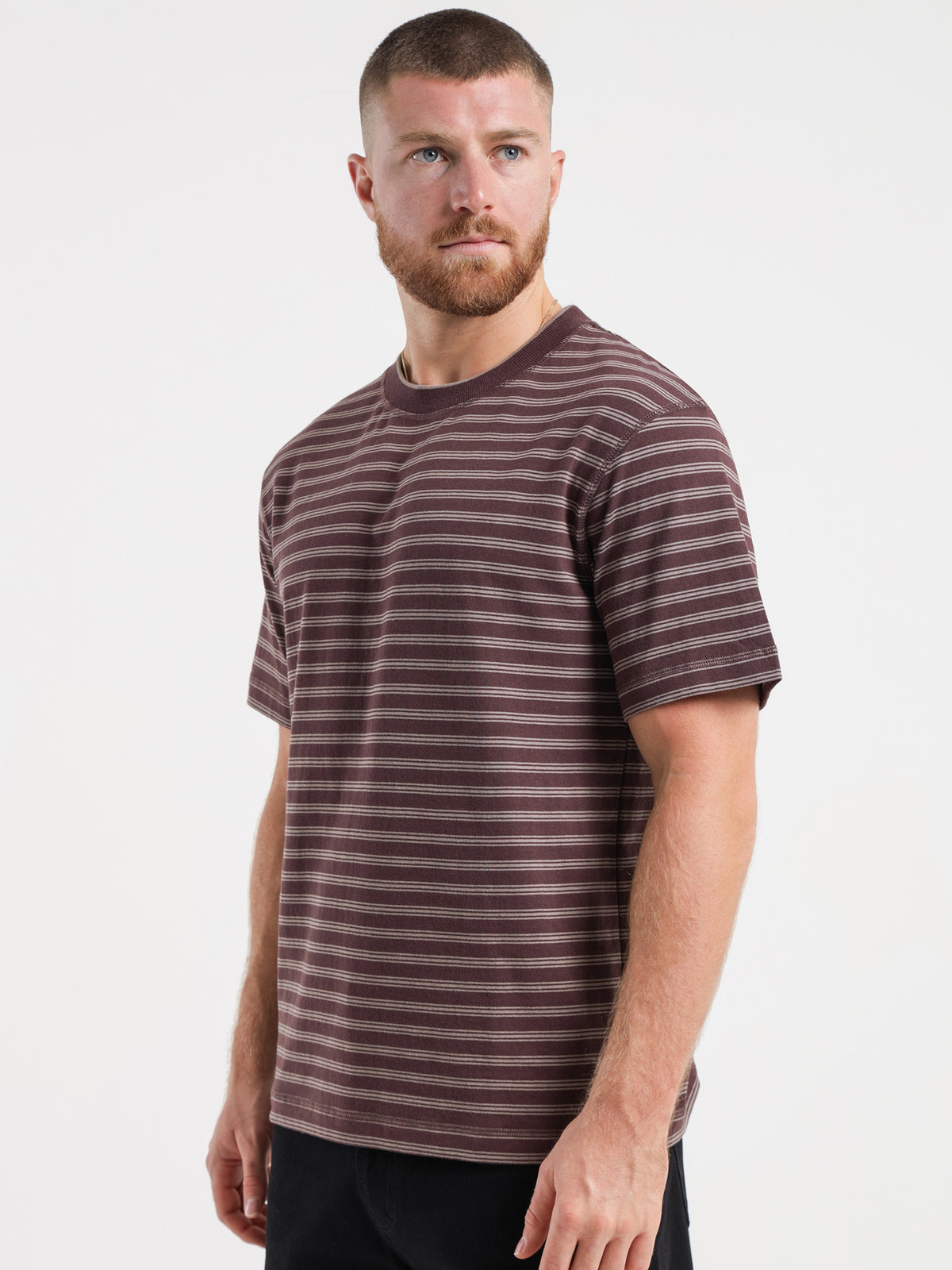 Article One Kai Stripe T-Shirt in Espresso | Espresso