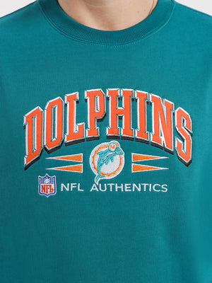 Miami Dolphins Crest Crewneck  Retro Miami Dolphins Sweatshirt