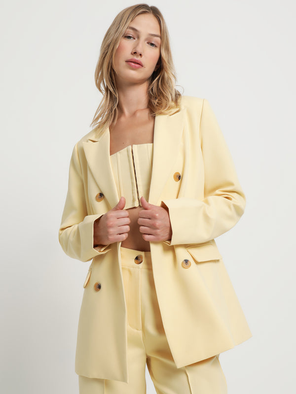 Lacey Double Breasted Blazer in Buttercup - Glue Store