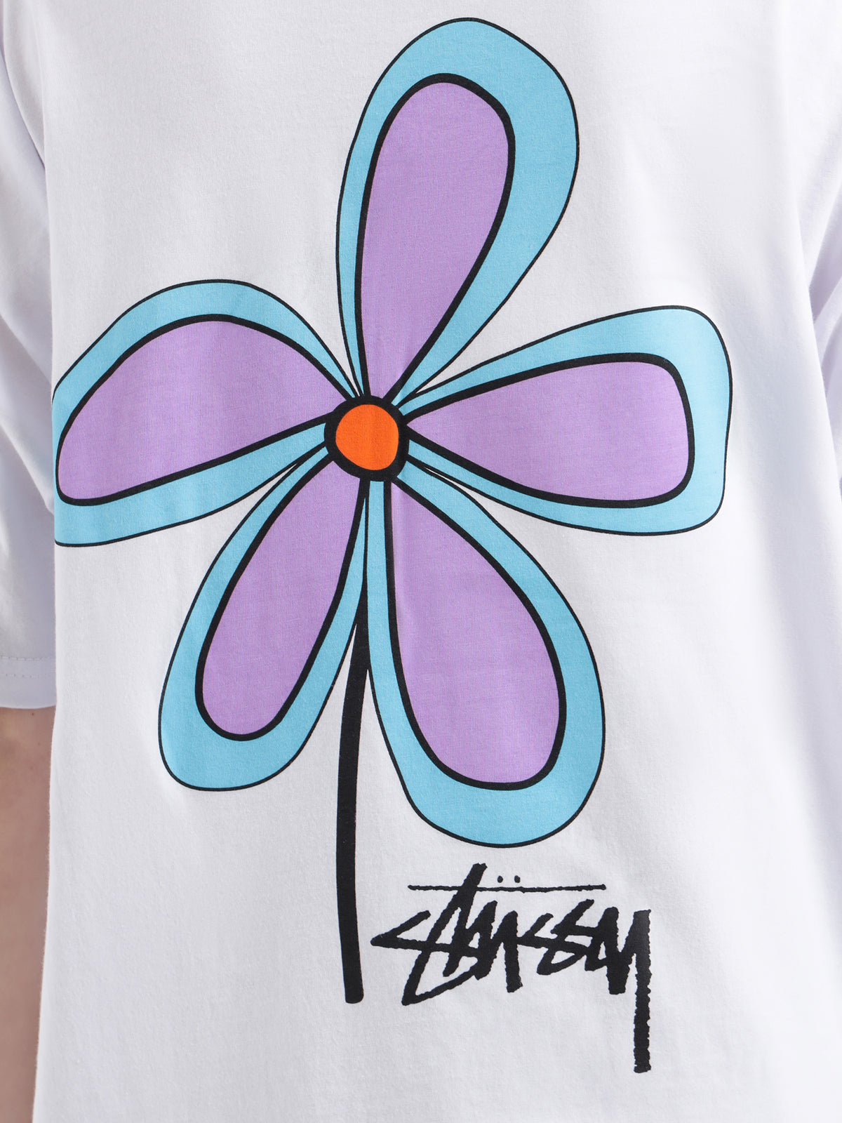 Stussy Flower Relaxed T-Shirt in White | White