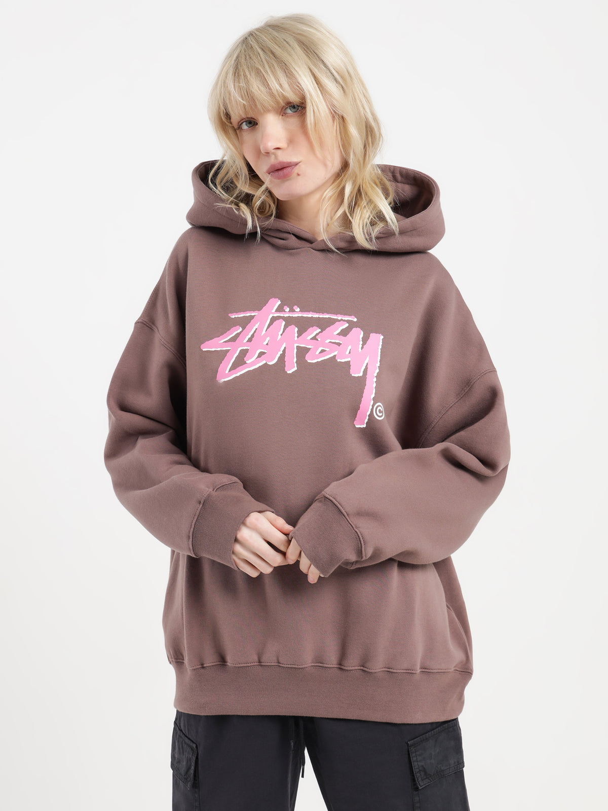 Stussy Shadow Stock Oversized Hoodie in Chocolate Brown | Chocolate