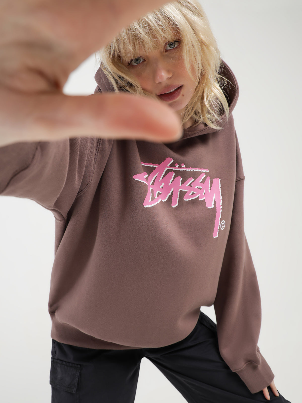 Stussy Shadow Stock Oversized Hoodie in Chocolate Brown | Chocolate