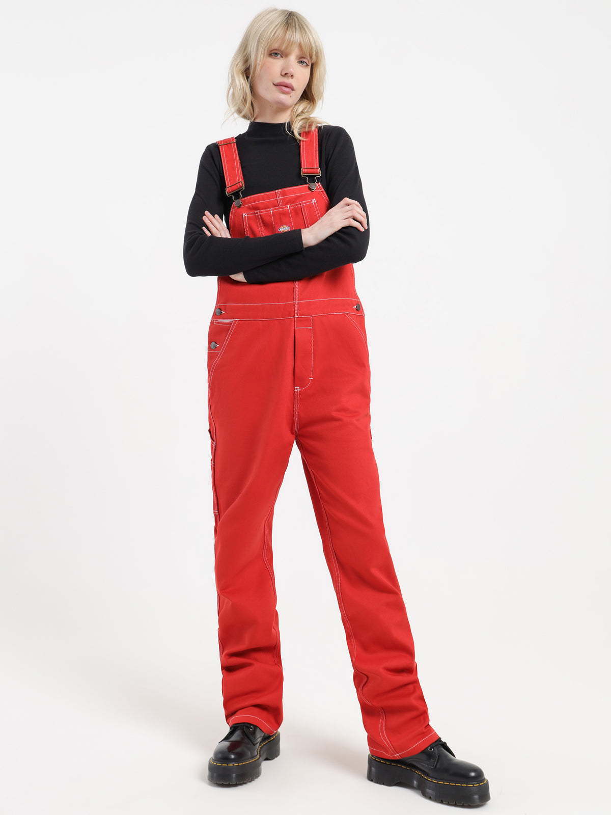 Relaxed Carpenter Jumpsuit in Cherry Red