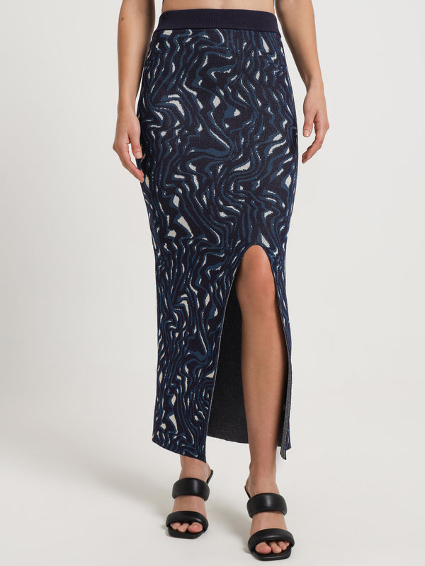 Mse Sweeney Knit Midi Skirt in Astro Astro | Glue Store